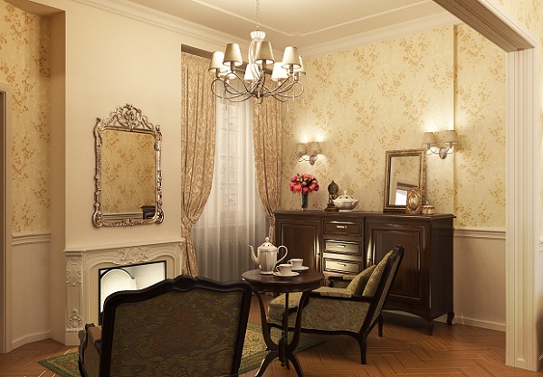 amenajare clasic-romantica creata de designeri romani