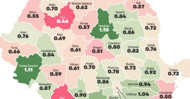 harta accesibilitatii la achizitia locuintelor realizata pe baza datelor imobiliare.ro