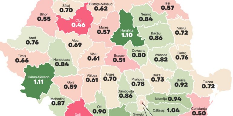 harta accesibilitatii la achizitia locuintelor realizata pe baza datelor imobiliare.ro